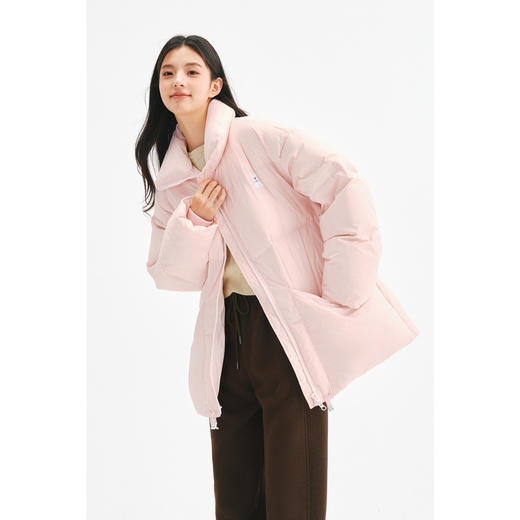 【严选】【90鸭绒】诗凡黎粉色羽绒服2024年冬季新款甜美保暖小个子短外套7FA180211 商品图0