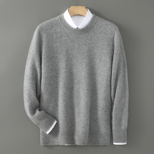 【清河羊毛羊绒专场】鹿展825 男士平面圆领羊毛衫 100%羊毛 商品图1
