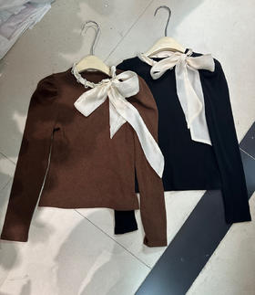 【门店同款】ENJOY冬季自由意志珍珠绑带上衣 159693013