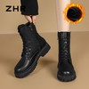 ZHR则则厚底马丁靴女2024新款加绒加厚保暖棉鞋潮酷靴子增高短靴 商品缩略图2
