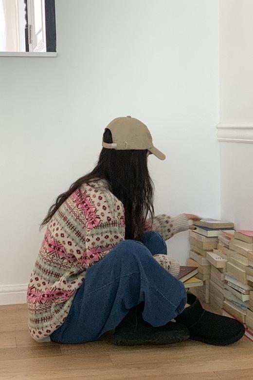 LNNNS 菱格纹撞色慵懒针织上衣 17731 商品图1