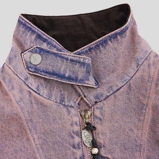 GOODBAI 916 套色牛仔翻领拉链重工外套 商品图3