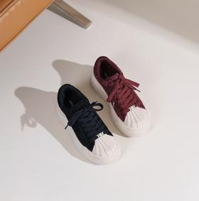 westory2024冬季新款休闲厚底超轻圆头百搭小白鞋加绒饼干鞋S24DM85121