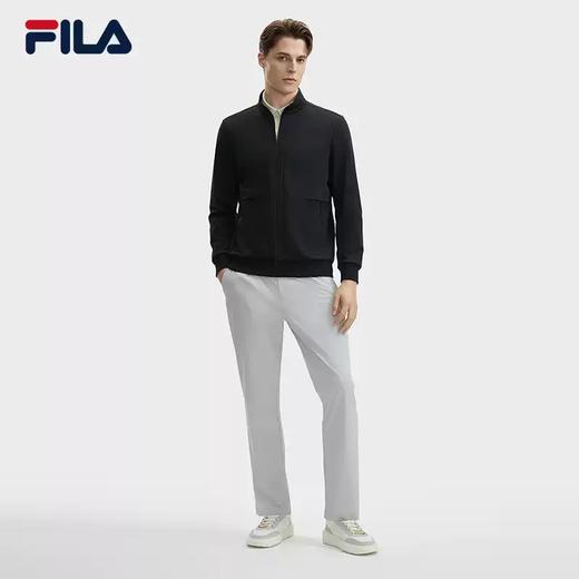 3件折上7折【自营】FILA/斐乐  斐乐男士针织长袖外套2024秋新款时尚简约商务休闲上衣 F11M432502FBK 商品图4