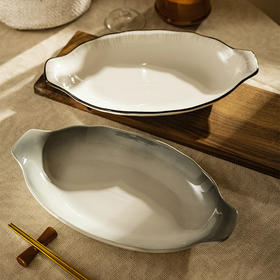 摩登主妇陶瓷双耳鱼盘2024新款高级感家用蒸鱼专用盘子鱼碟子菜盘