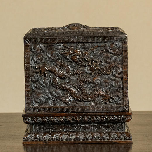 清 紫檀戏水龙纹印匣 商品图1