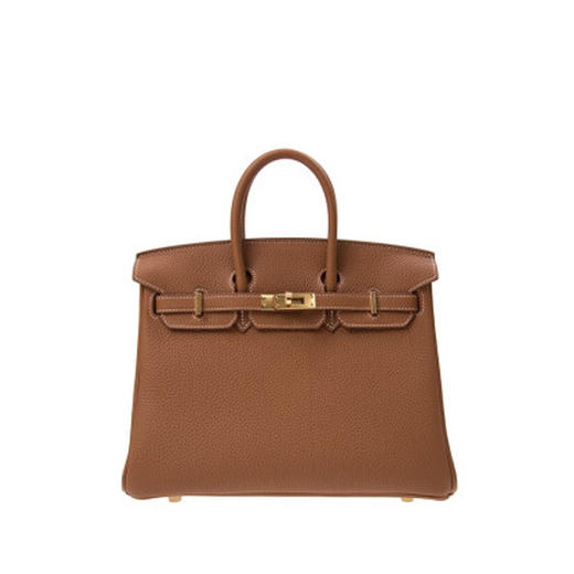 HERMES爱马仕 Birkin 25 金扣 Togo牛皮 铂金包手提包 25 女款 37 Gold 金棕色 Y刻 商品图0
