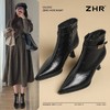 ZHR则则废土风细跟短靴女2024新款冬季潮流瘦瘦靴保暖加绒小皮靴 商品缩略图1