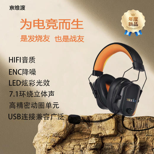 【50MM单元 HIFI音质 柔软耳套】GM10头戴式电竞耳机 商品图1