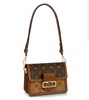 LOUIS VUITTON Dauphine 达芙妮系列 经典老花满印 帆布拼小牛皮饰边 腋下包单肩斜挎包 迷你 女款 棕色 商品缩略图0