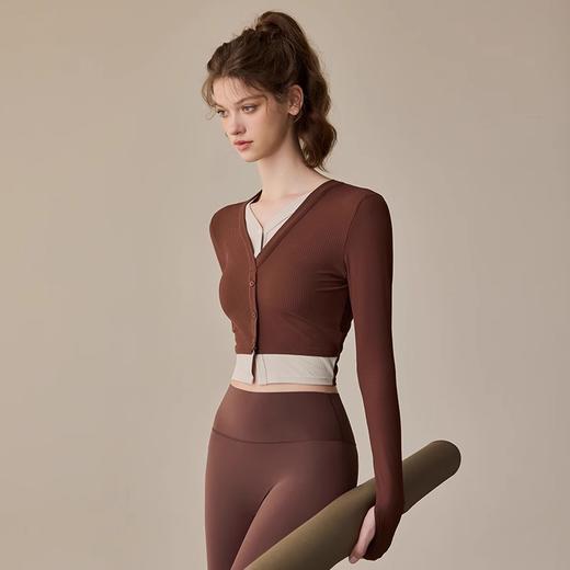 跃牌【周游世界系列】2024秋冬新款撞色假两件套头高弹透气螺纹运动长袖TP0818 商品图4