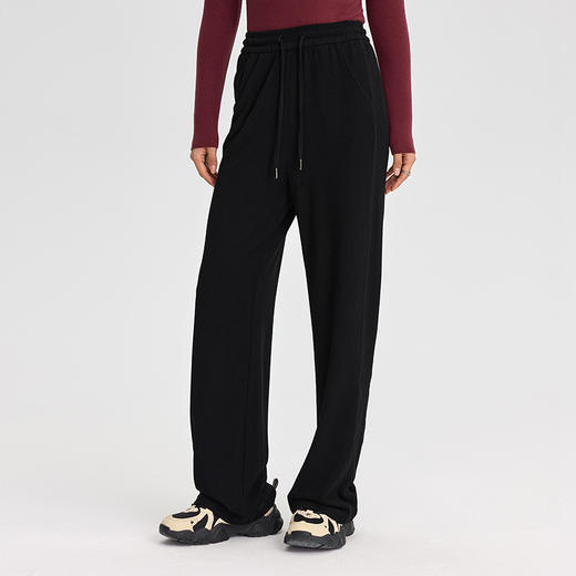 女士玻尿酸德绒毛呢卫裤 冬季速热保暖羊绒般柔软保暖显瘦休闲裤 商品图2