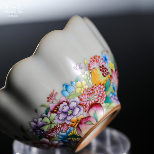 问鼎汝瓷鼎峰系列月白菡萏杯（万花）（缺货） 商品图4