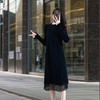 奢姿2024年冬装新款大码女装气质圆领连衣裙胖妹妹蕾丝钉珠裙子5224802590 商品缩略图3
