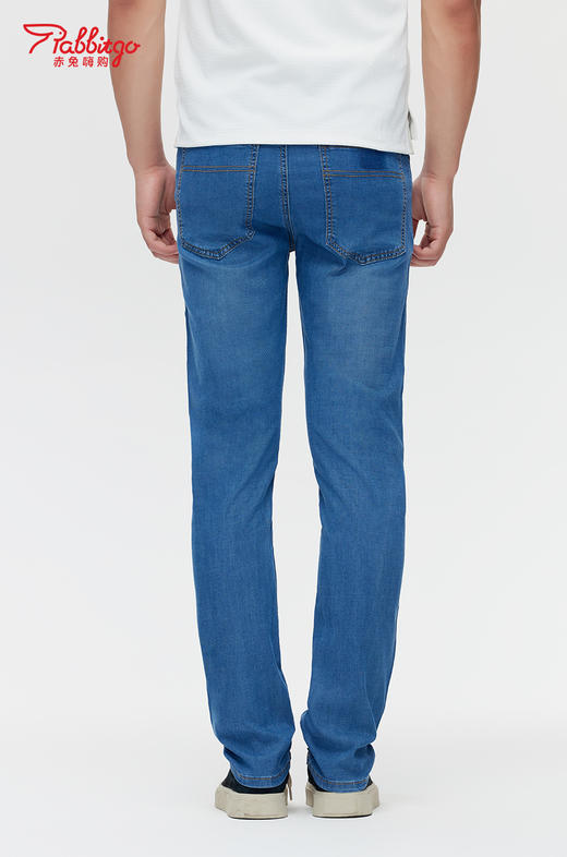 赤兔嗨购男装宽松直筒弹力不束缚牛仔裤2024年秋冬新款水洗长裤 商品图4