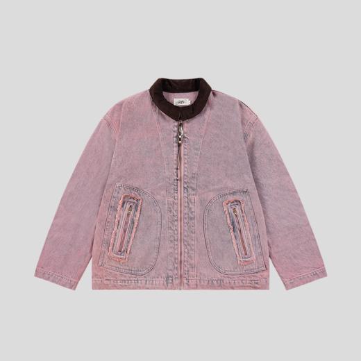 GOODBAI 916 套色牛仔翻领拉链重工外套 商品图1