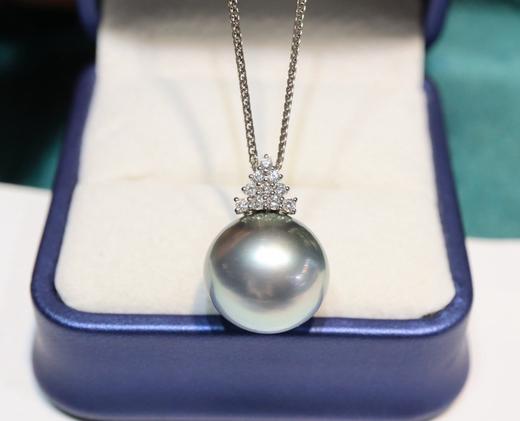 大溪地铂金灰吊坠 14.1mm 商品图0