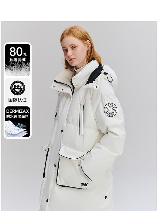 Teenie Weenie小熊字母连帽羽绒服女冬季女羽绒服TTJD244V04T 商品图0