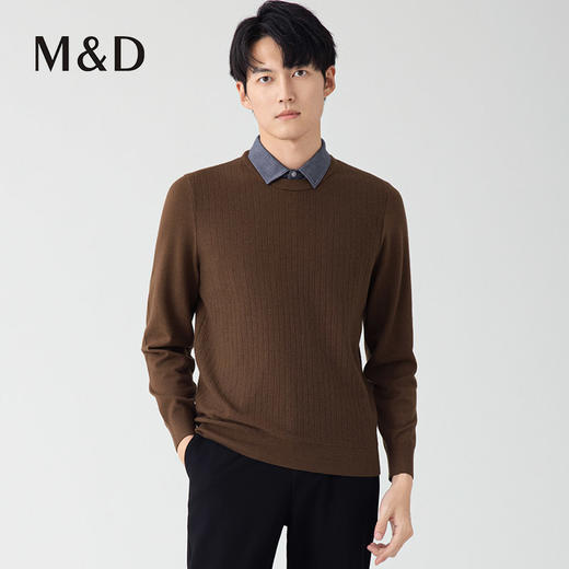 【名盾】秋冬长袖羊毛Polo衫，保暖透气，假两件设计，更具层次感和立体感M0CL32X51B 商品图2