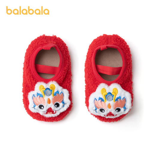 巴拉巴拉宝宝地板袜舒适保暖加绒防滑蛇年新款男女童学步袜子步前 商品图4