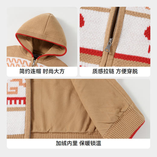 女童费尔岛提花带帽毛衣冬季新款安奈儿童装实体店同款AG444628 商品图4