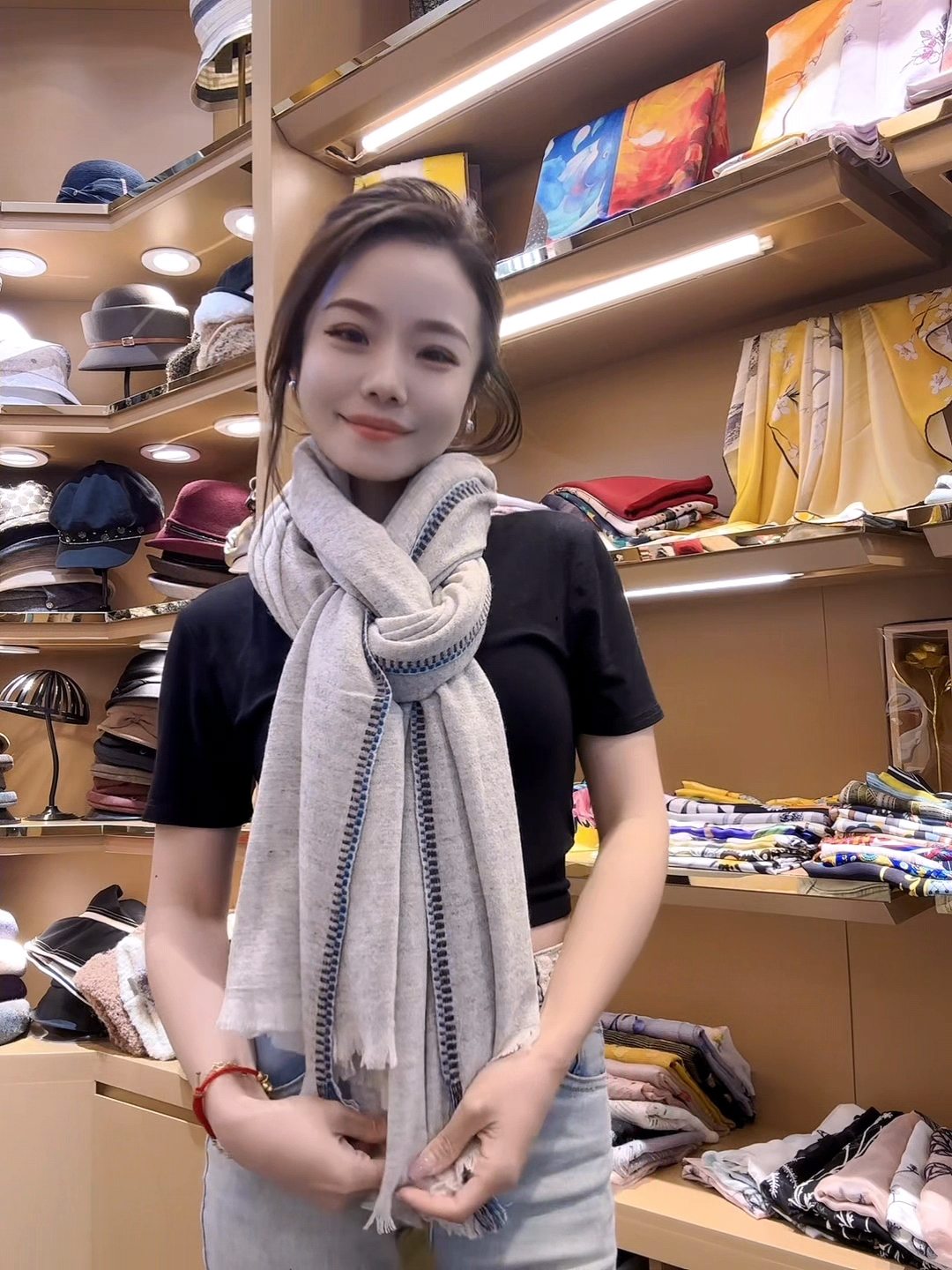 优品堂【格子物语】羊毛🐑围巾披肩两用