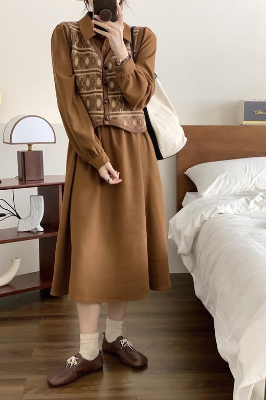 L.Fleuri 复古时髦马甲连衣裙套装 17539 商品图0