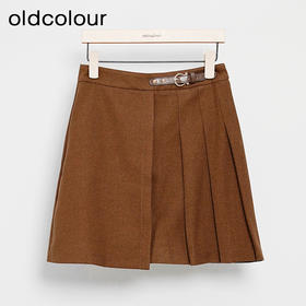 oldcolour复古气质高腰百褶宽松短款半身裙女DM43061003