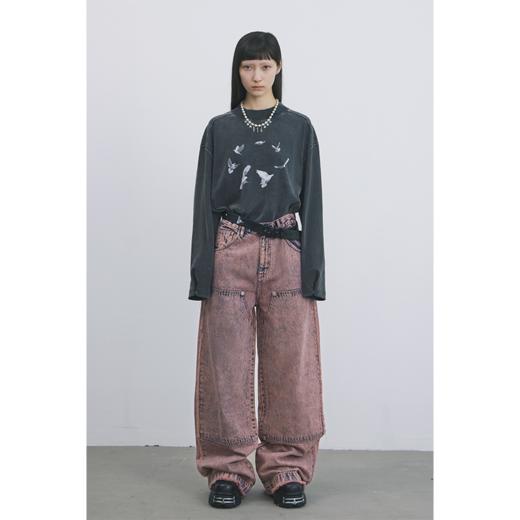 GOODBAI 916 套色牛仔膝盖补强直筒裤 商品图0