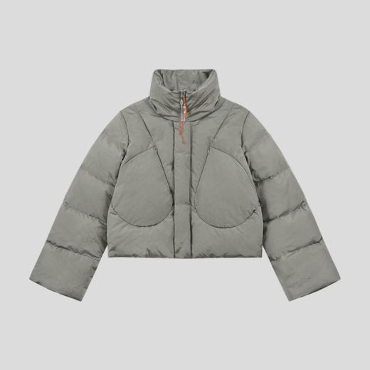 GOODBAI 916 不规则剪裁串珠穿绳拉链短款羽绒服 商品图2