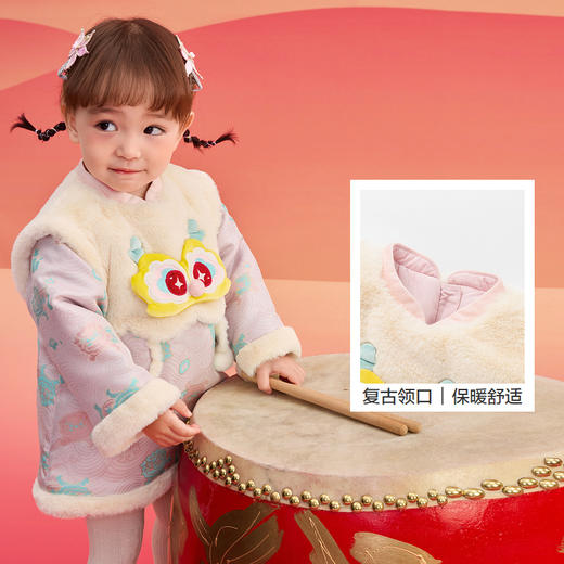 巴拉巴拉童装婴儿连衣裙儿童裙子2025新款春秋装女宝宝拜年服国风 商品图3