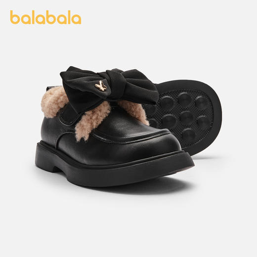 巴拉巴拉童鞋儿童靴子公主小皮鞋复古女童2025新毛绒新年拜年鞋子 商品图1