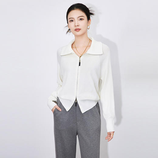 【高货wl】全新升级【铂金会员192/天猫259/差价67】(41805) 洛诗琳法式大翻领设计感双拉链针织开衫秋冬新款毛衣外套 商品图4