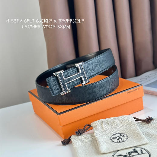 秋冬特惠💰340【爱马仕】男士腰带 H双面进口皮 BELT BUCKLE & REVERSIBLE LEATHER STRAP 带身宽3.8cm 商品图3