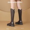 ZHR则则黑色骑士靴增高显瘦长筒靴2024秋V口单靴粗跟高跟不过膝靴 商品缩略图8