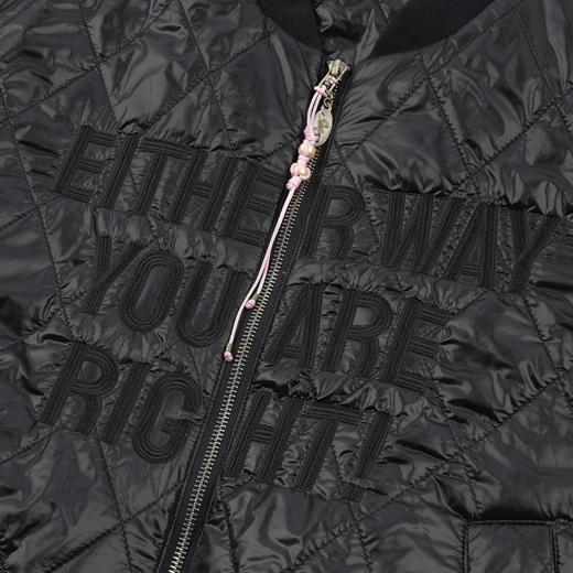 GOODBAI 916 slogan刺绣格纹棒球领填充拉链外套 商品图3