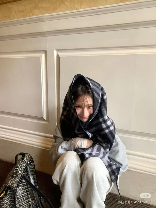 2410413   羊毛围巾 大格纹 商品图5