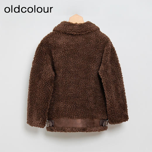 oldcolour冬季咖色气质保暖百搭羊羔绒短款外套女DM45041157 商品图1