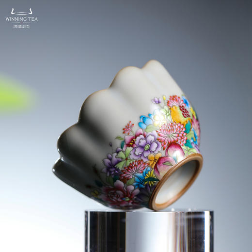 问鼎汝瓷鼎峰系列月白菡萏杯（万花）（缺货） 商品图1