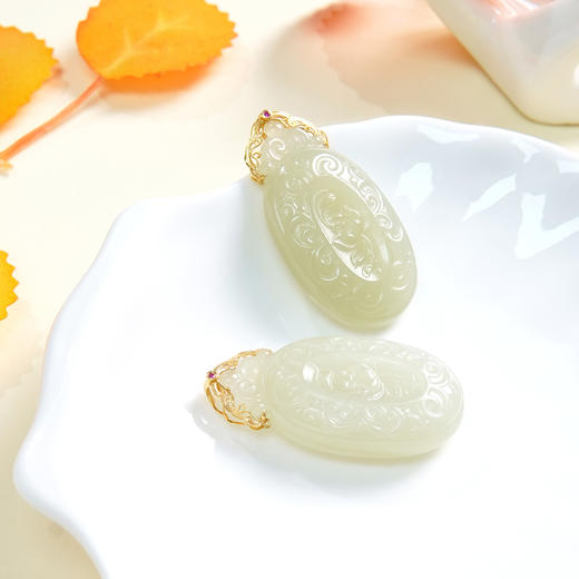 18k和田玉吊坠 商品图0