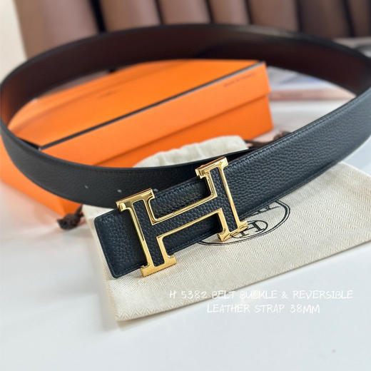 秋冬特惠💰340【爱马仕】男士腰带 H双面进口皮 BELT BUCKLE & REVERSIBLE LEATHER STRAP 带身宽3.8cm 商品图5