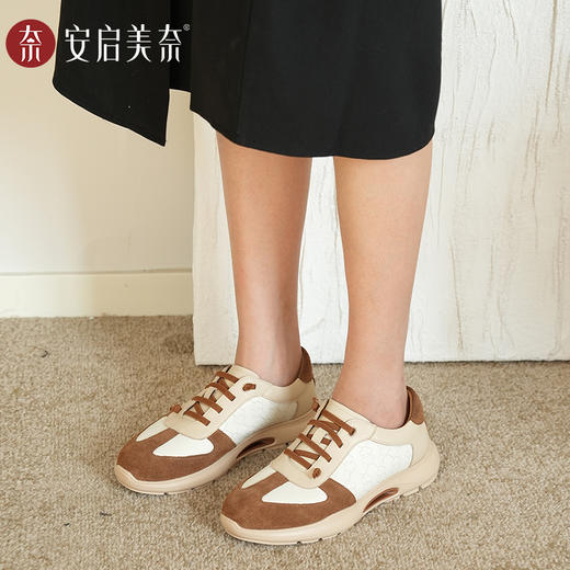 ARCHCONTACT安启美奈撞色舒适休闲真皮一脚蹬休闲鞋52982 商品图2