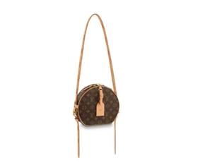 LOUIS VUITTON 老花满印 涂层帆布 软圆饼包单肩斜挎手提包 大号女款 棕色#背面配有贴袋