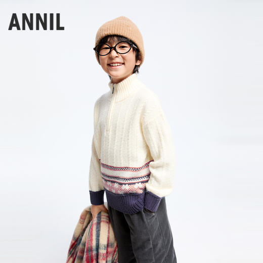 男童毛衣保暖北极绒冬季新款安奈儿童装实体店同款AB444612 商品图2