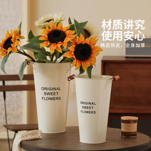 摩登主妇鲜花桶花盆客厅北欧创意家居装饰落地花艺插花花瓶干花桶 商品图2