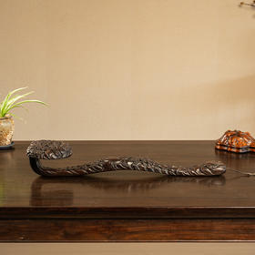 清中期 紫檀满雕人物太平有象大如意