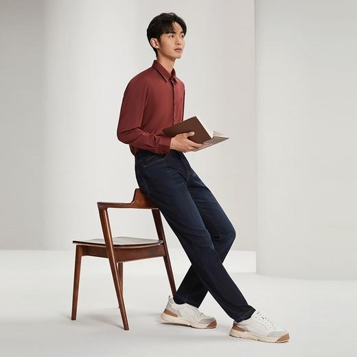 【含莱赛尔】柒牌男士牛仔长裤秋季2024新品时尚潮流休闲直筒男裤	127H72770 商品图3