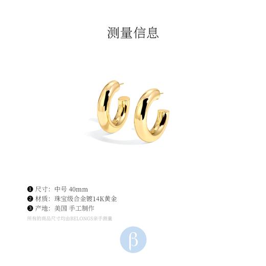 北京仓｜Lili Claspe-Sloane-金色 中号 Hoop 耳环［美国设计师］ 商品图6
