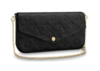 LOUIS VUITTON Pochette Félicie 系列 字母Logo印花翻盖 牛皮革 链条包斜挎单肩包 迷你女款 黑色 商品缩略图0