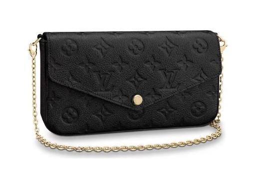 LOUIS VUITTON Pochette Félicie 系列 字母Logo印花翻盖 牛皮革 链条包斜挎单肩包 迷你女款 黑色 商品图0